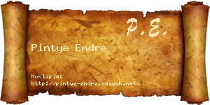 Pintye Endre névjegykártya